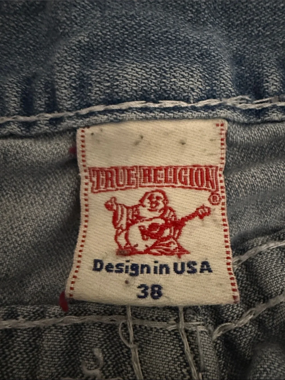 True Religion World Tour Made USA Jeans Men's 38x33 Flap Pocket Y2K